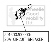 New Circuit Breaker 20amp Drive Prism Phoenix 4-Wheel Mobility Scooter